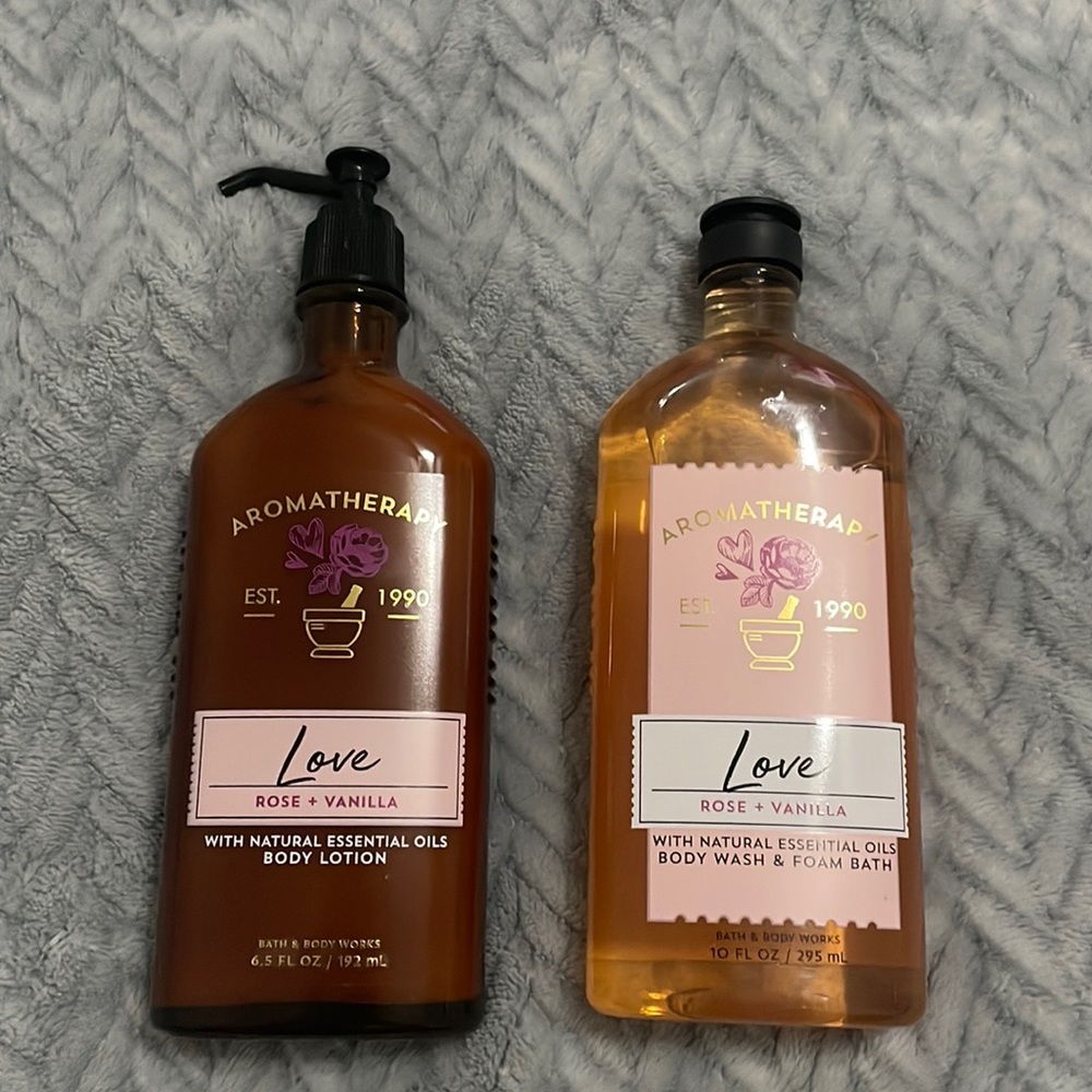 New Aromatherapy Rose & Vanilla Lotion and Body Wash